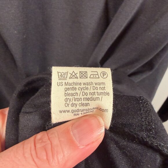 Gudrun Sjoden Tshirt Dress Size Medium Black Midi Organic Cotton Modal Lagenlook - Picture 10 of 10
